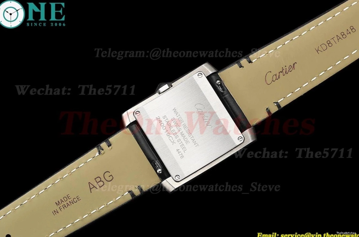 LE Black Tank Quartz Dial 27mm 8848F Française Silver SS 0317